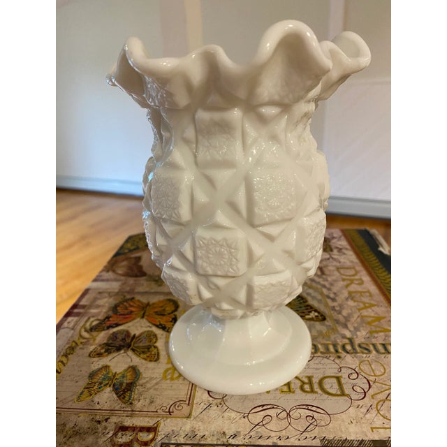 Glass Vintage Westmoreland Milk Glass Pineapple Shaped Vase For Sale - Image 7 of 7