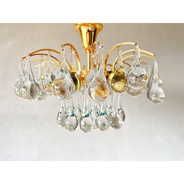 Gold Vintage Chandelier from Christophe Palme, 1970s For Sale - Image 8 of 14