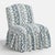 Ashburn Ruffle Slipper Chair in Linny Ikat Slate For Sale