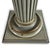 Pair of 20th-Century Light Green Lacquered Columns, two columns with Doric capitals featuring carved and gilded elements,...