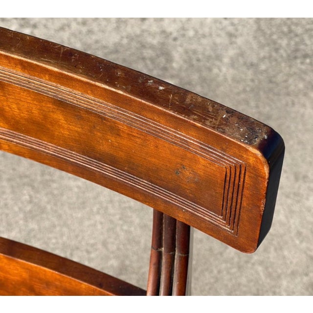 Traditional Regency Style Metamorphic Cane Seat Library Chair, Steps, by Bittner, Louisville For Sale - Image 3 of 12