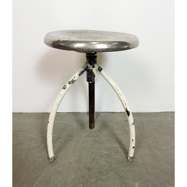 Vintage Industrial Iron Stool, 1960s For Sale - Image 10 of 16