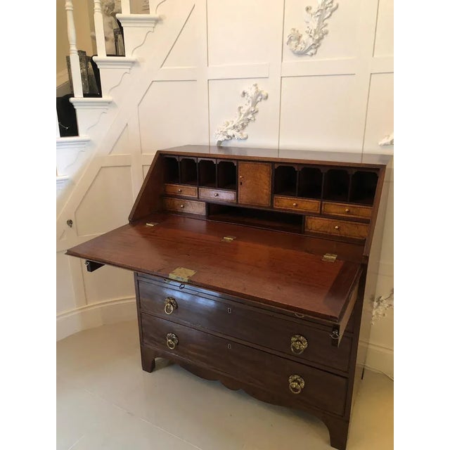 Antique George III Mahogany Bureau For Sale - Image 11 of 15