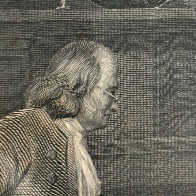 Beige 1867 "Drafting the Declaration of Independence" Steel Engraving After Alonzo Chappel -- Framed For Sale - Image 8 of 12