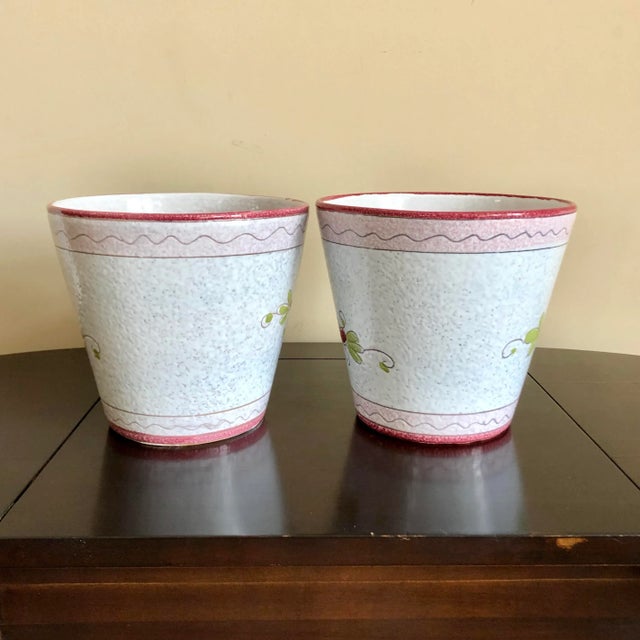 Mid 20th Century Mid Century Italian Pottery Planters- a Pair For Sale - Image 5 of 8