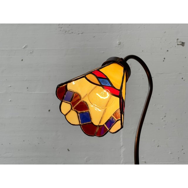 Vintage Tiffany-Style Table Lamp, 1970s For Sale - Image 9 of 17