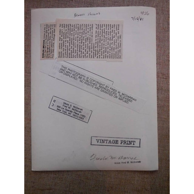 signed in pen and annotated and stamped verso Brooke Shields (born May 31, 1965) is an American actress, model and former...