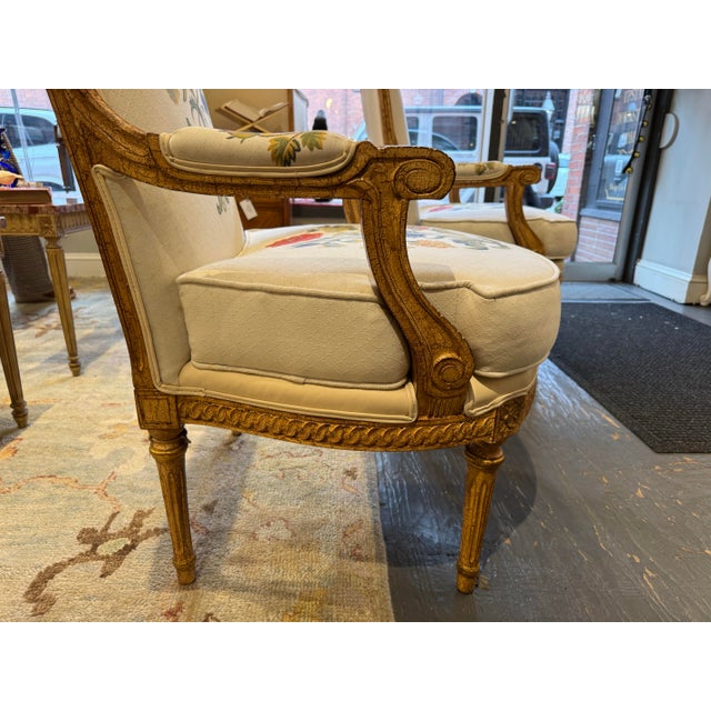Antique French Louis XVI Style Gilded Wood Side Chairs For Sale - Image 11 of 11