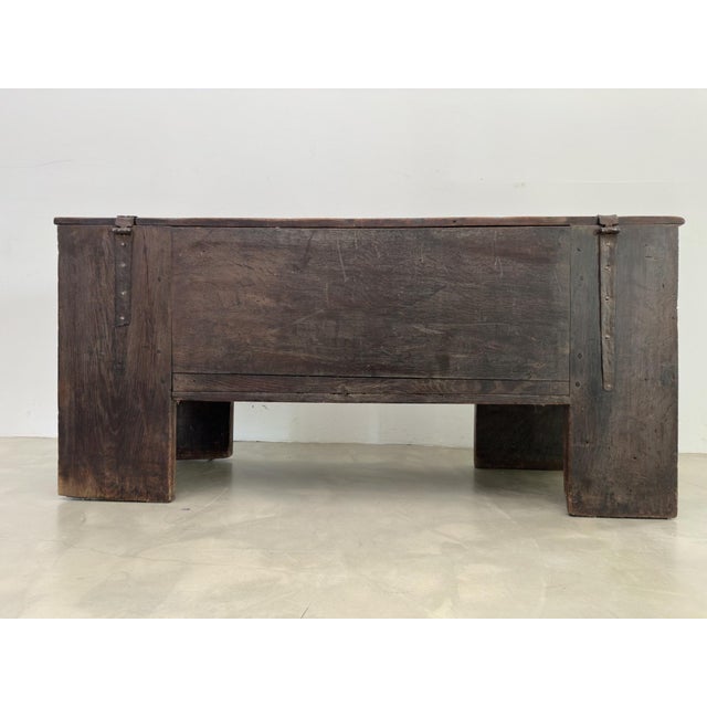 Brown Antique Gothic Stollen Chest, 1550 For Sale - Image 8 of 10