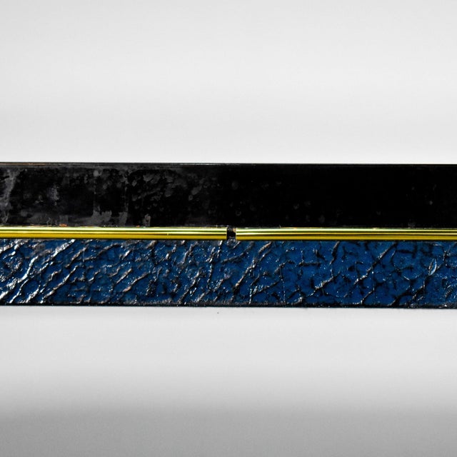 Post Modern Springer Style Faux Snakeskin and Brass Console Table For Sale In Tampa - Image 6 of 6