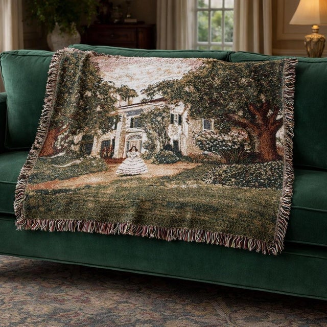 Vintage Chatham Mills “Gone With the Wind” Tapestry Throw Blanket For Sale - Image 10 of 10