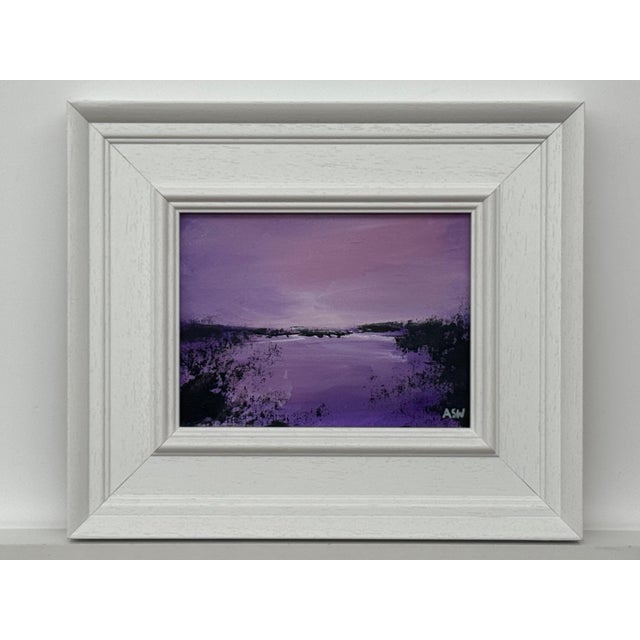Twilight over Water - Miniature Art in Lavender by Contemporary British Artist 2025 For Sale - Image 9 of 11