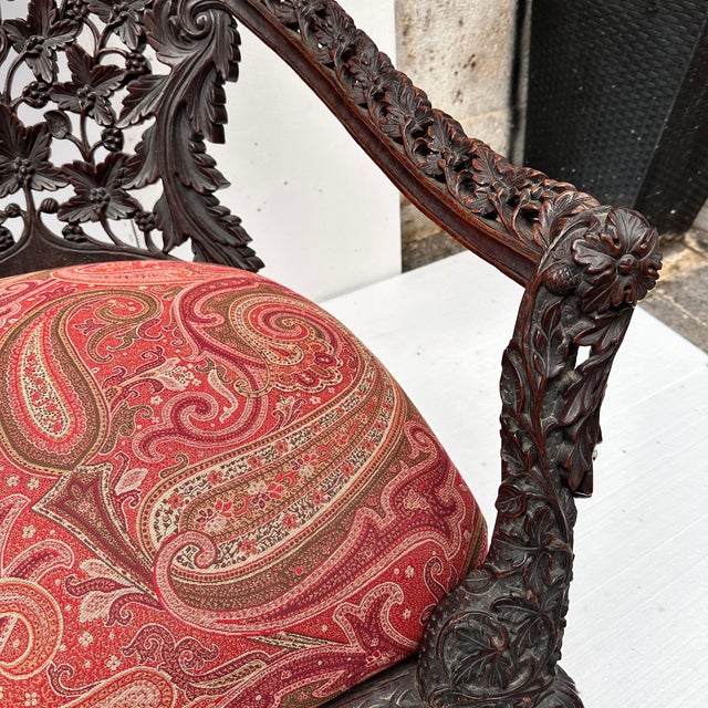 Victorian Anglo-Indian Armchair in Wood, Burma / Republic of the Union of Myanmar, 1880 For Sale - Image 12 of 18