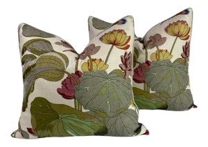Early 21st Century Taupe by G P & J Baker Nympheus Pillows- a Pair