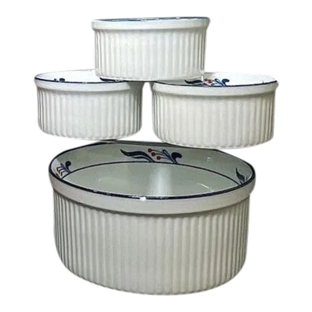 Vintage Dansk Maribo Pattern Souffle Bowls- Set of 4 For Sale