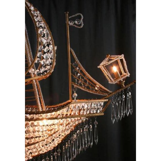 2020s Reselling Large Early 21st Century Sailing Ship Crystal Chandelier 4 Lights For Sale - Image 5 of 9