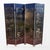 Mid-Century Modern Vintage Chinese Black Lacquer 4-Panel Folding Screen, Hand-Painted Chinoiserie Room Divider For Sale - Image 3 of 10