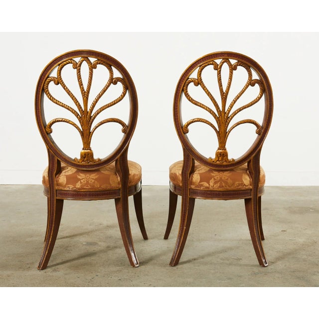 Set of Four Rose Tarlow Feather Chairs With Fortuny Seats For Sale - Image 12 of 12