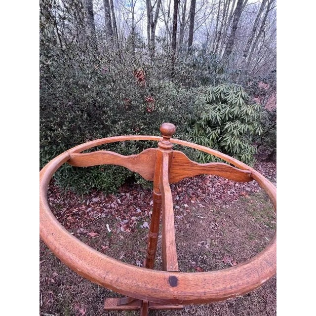 Antique Oak Revolving Clothing Rack For Sale In Greenville, SC - Image 6 of 7
