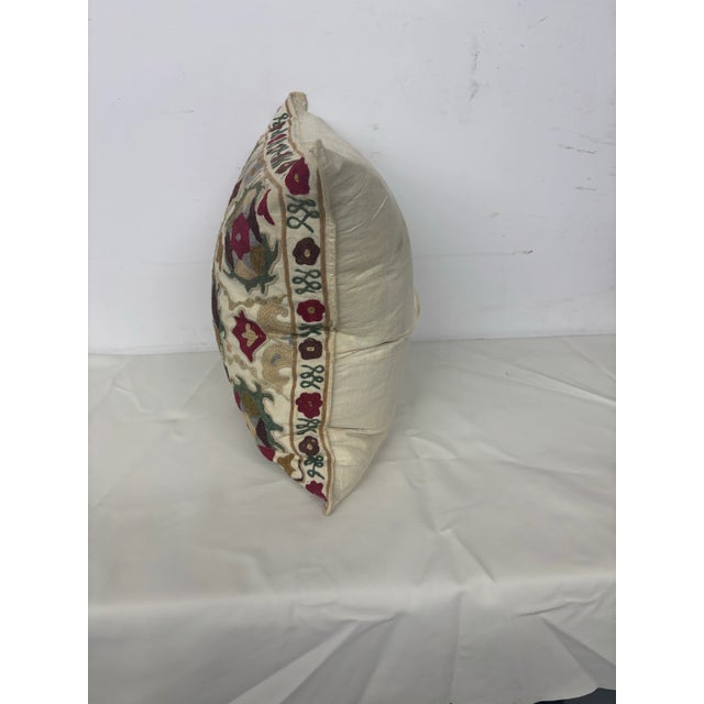 Early 21st Century Vintage Embroidery Pillow For Sale - Image 5 of 6