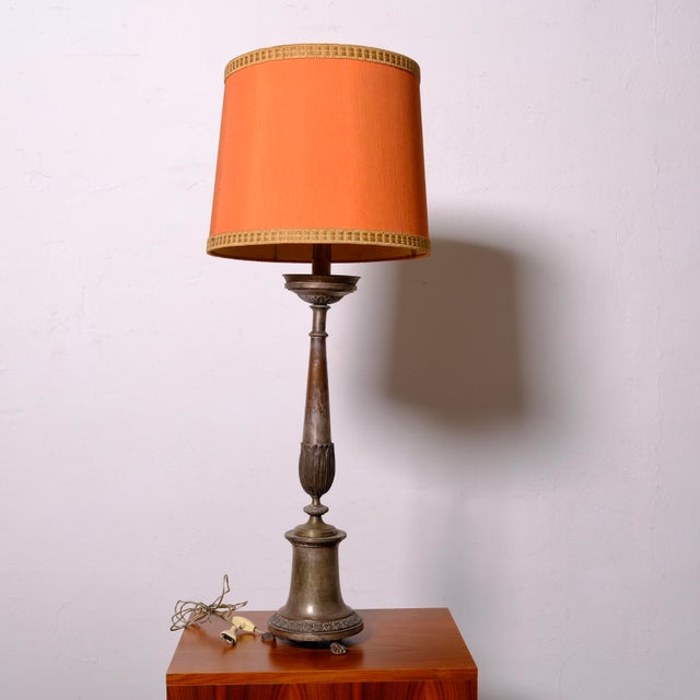 Antique 19th Century Silver-Plated Copper Torch-Holder Floor Lamp For Sale - Image 5 of 18