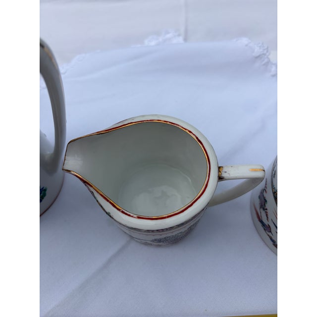 Ceramic Vintage Zhongguo Zhi Zao Famille Rose Porcelain Coffee Service Set - Set of 3 For Sale - Image 7 of 12