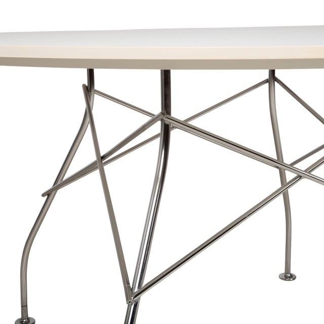 Kartell Glossy Wood and Metal Dining Table from Kartell For Sale - Image 4 of 12
