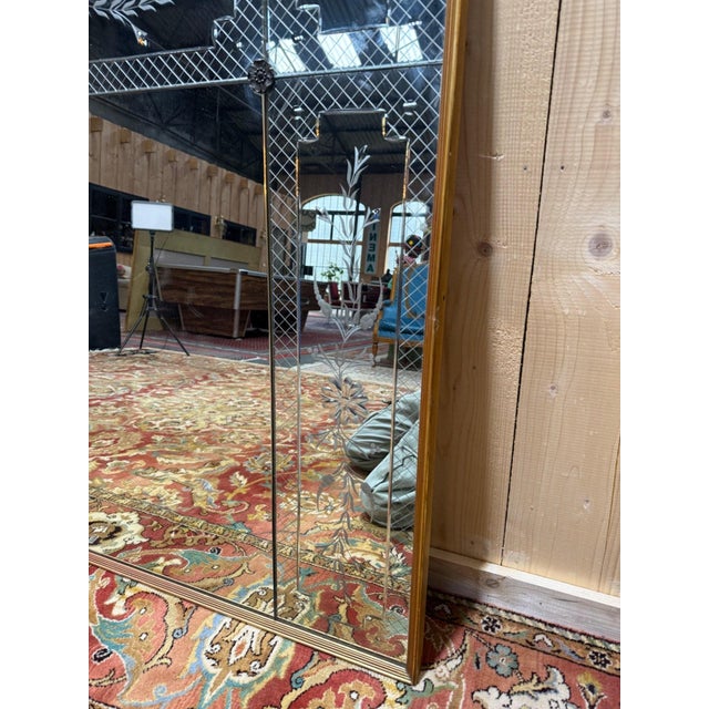 Venetian Art Nouveau Style Bistro Mirror, 1960s For Sale - Image 6 of 9