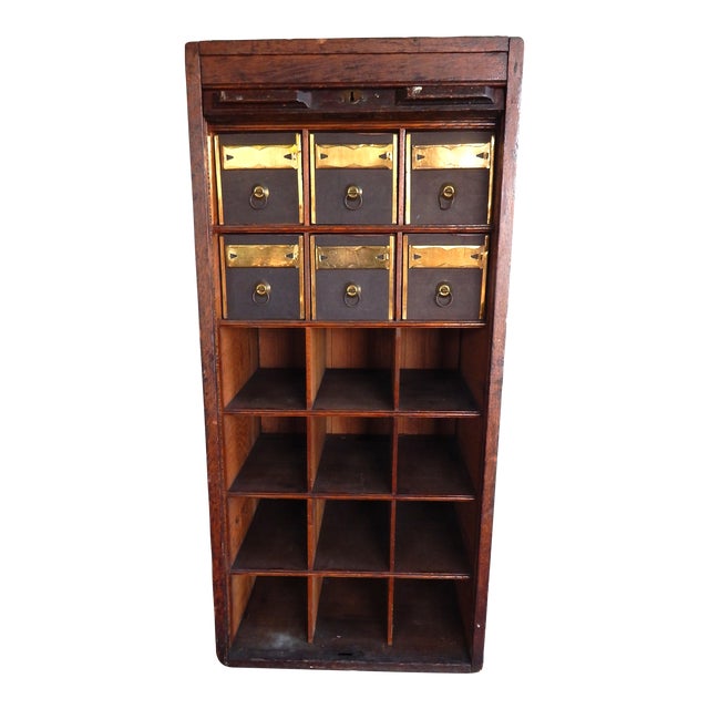 1920's Globe Tambor Door Table Top Lockable Mail Sorter Chairish