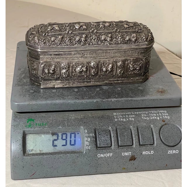 Antique 19th Century Sterling Silver Indian Repousse Tooled Betel Casket Box Jar For Sale - Image 18 of 18