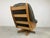Brutalist Oak and Leather Swivel Chair, 1970s For Sale - Image 10 of 12