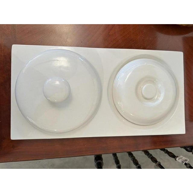 Large Ceramic Serving Tray with Cloches by Nove Zanolli & Sebellin, Set of 3 For Sale - Image 6 of 7