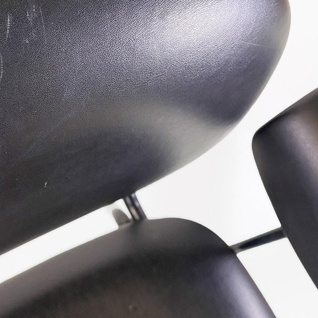 Modern Italian Chair in Metal and Black Leather with Arms, 1960s For Sale - Image 12 of 18