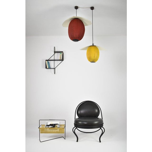 Mid-Century Modern 1950s–60s French Mid-Century Modern Magazine Rack in Perforated Metal For Sale - Image 3 of 10