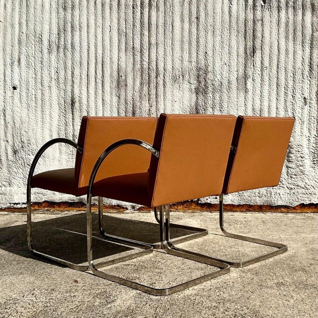 Vintage Boho Brueton Flat Bar Dining Chairs After Brueton- Set of 4 For Sale - Image 9 of 11