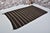 Black Large Vintage Handwoven Kilim - Dark Brown & Off-White Striped Wool Area Rug For Sale - Image 8 of 8