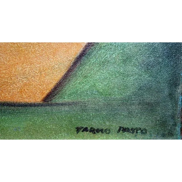 1970s "Portrait of St. Francis" Modernist Oil Painting, Framed For Sale - Image 4 of 5