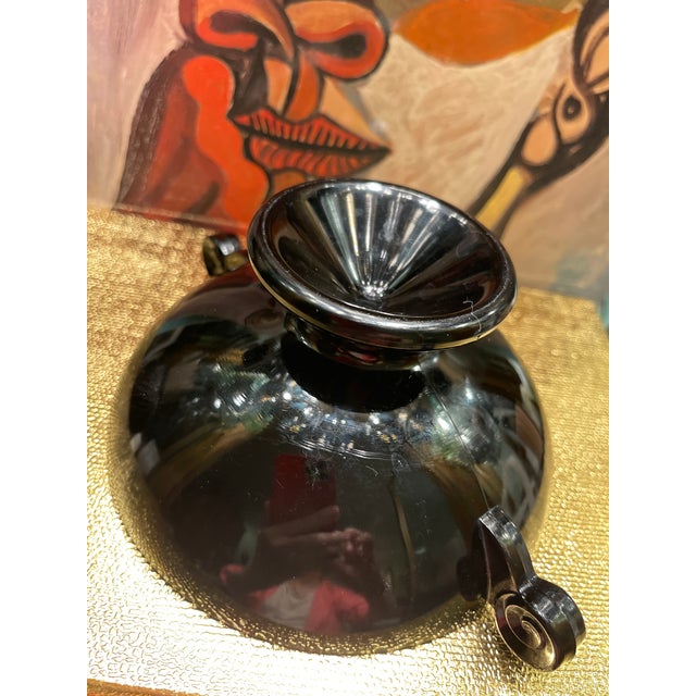 Glass 1940s Black Amethyst Deco Set of Compotes For Sale - Image 7 of 17