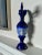 Baroque Embossed Cobalt Blue & Gold Ceramic Decorative Pitcher For Sale - Image 4 of 10