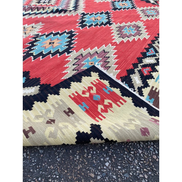 Textile Large Vintage Kilim Turkish Rug For Sale - Image 7 of 9