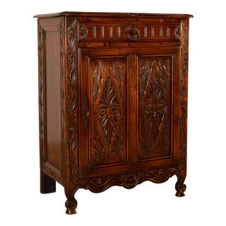 19th C French Carved Oak Buffet For Sale