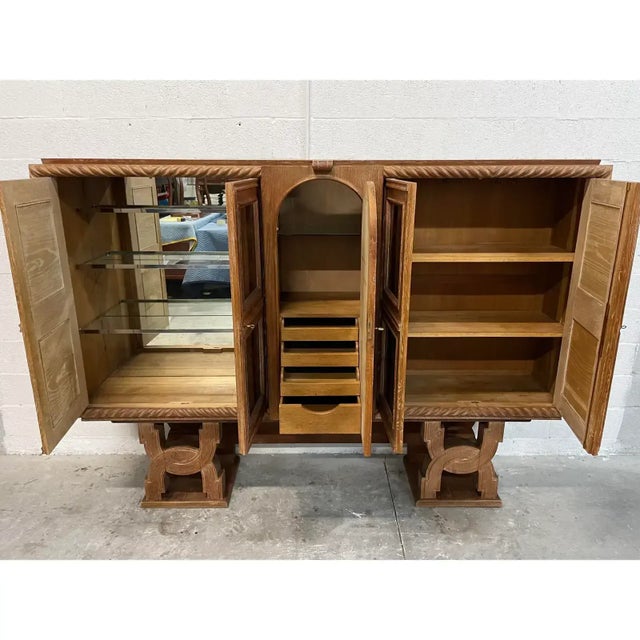 Mid-Century Modern 1940s French Art Deco ''Eglomise Mirror'' Sideboard / Bar For Sale - Image 3 of 16