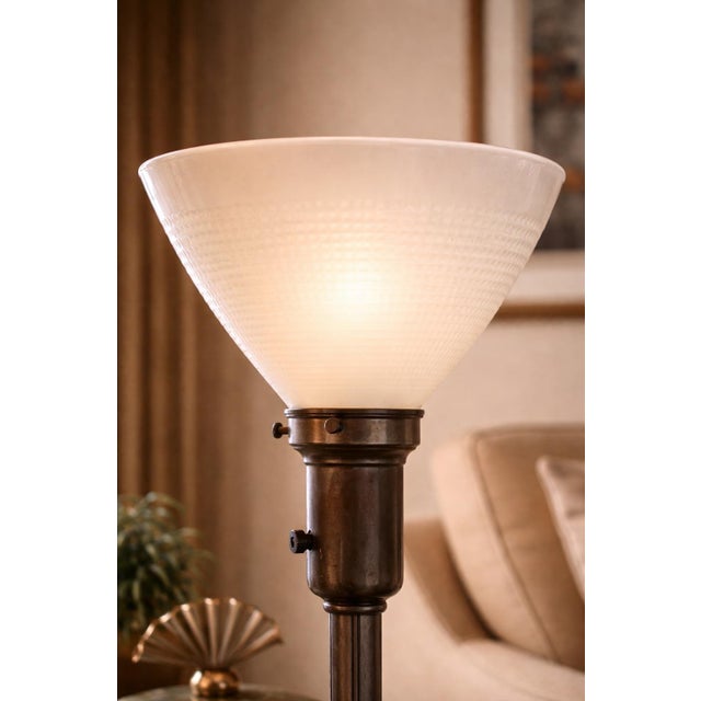 Art Deco Early 20th Century Mitchell M117 Art Deco Torchiere Table Lamp – 17.5” For Sale - Image 3 of 10