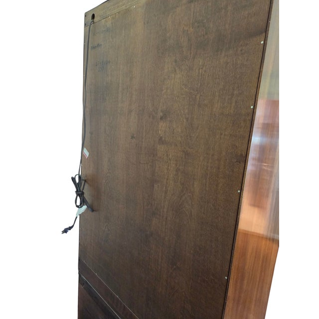 1980s Ethan Allen Canova Campaign Hutch Curio China Cabinet Display Shelf For Sale - Image 12 of 17
