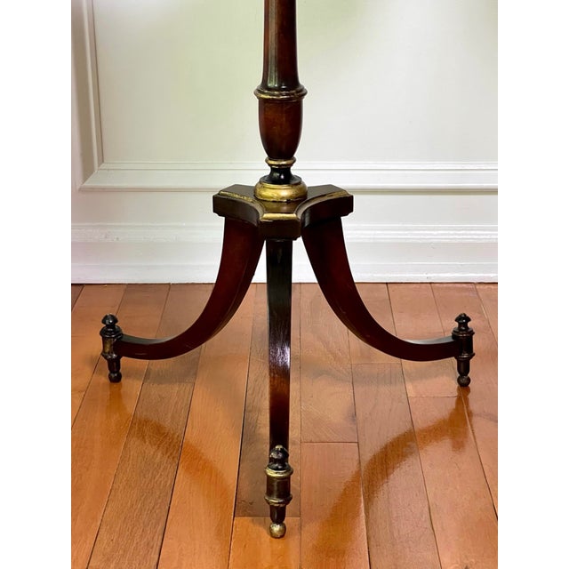 1940s Georgian Style Walnut Three-Leaf Dumbwaiter, Wine, Drinks Table With Handle For Sale In Philadelphia - Image 6 of 10