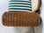 1970s Vintage Coastal Organic - Rattan Armchair With Rolled Arms & Striped Cushions For Sale - Image 12 of 15