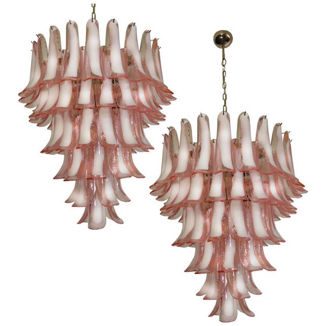 Italian Petal Chandeliers in Murano, Set of 2 For Sale - Image 3 of 17