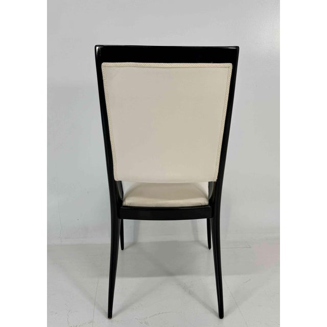 Chairs in Black Lacquered Wood and Velvet by Vittorio Dassi, 1950s, Set of 8 For Sale - Image 11 of 12