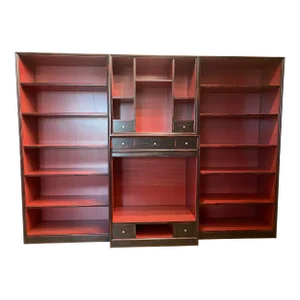 1980s Classic Bookcase of High Italian Craftsmanship From the 80s With Tv Shelf or Bar