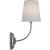 Visual Comfort Thomas O'Brien for Visual Comfort Signature Vendome 16" Cordless Single Sconce in Polished Nickel with Linen Shade For Sale - Image 4 of 8